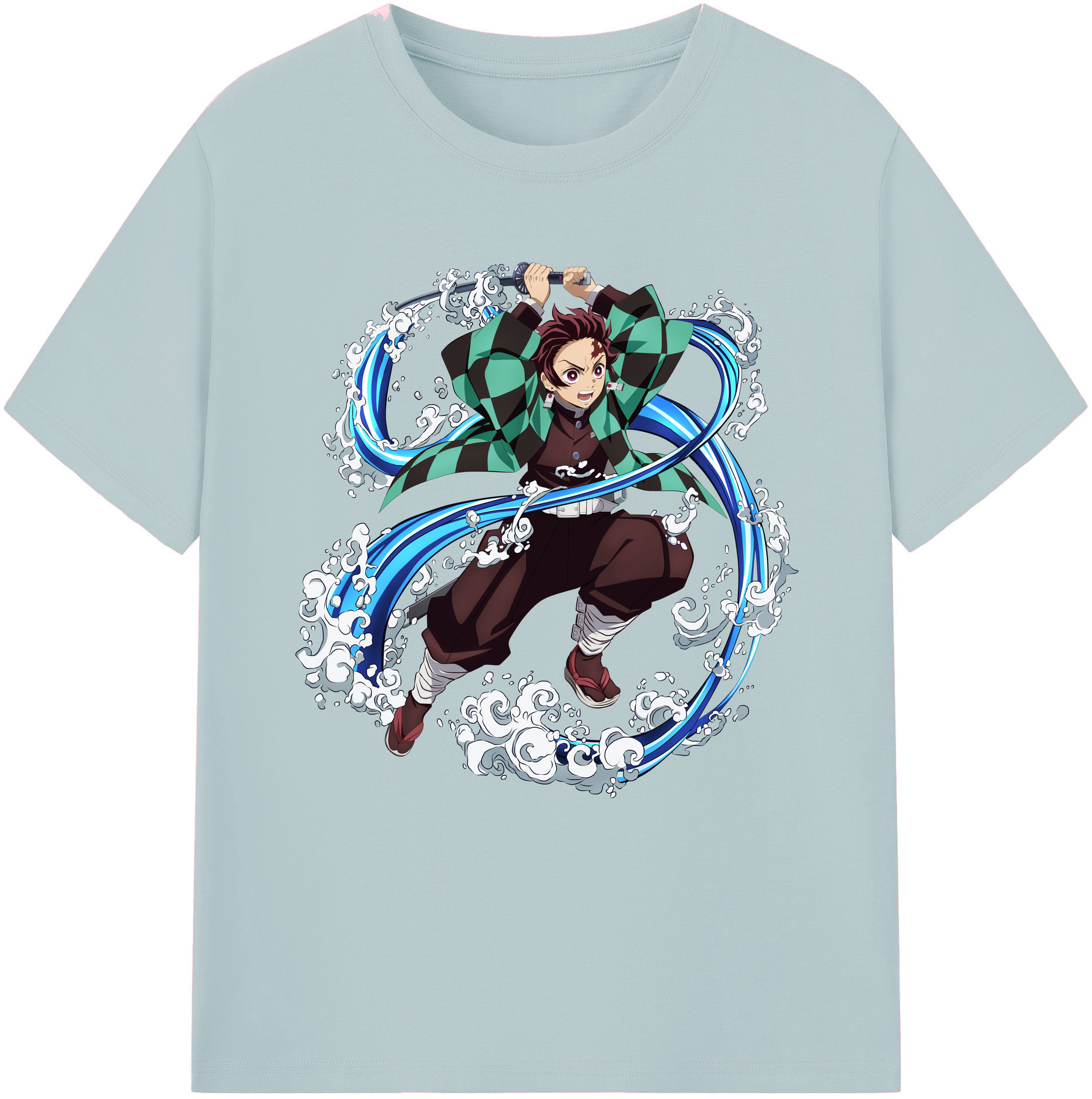 （画像用） 鬼滅の刃 竈門 炭治郎／かまど たんじろう Kamado Tanjirou 綿100％半袖Tシャツ（フロントプリント）